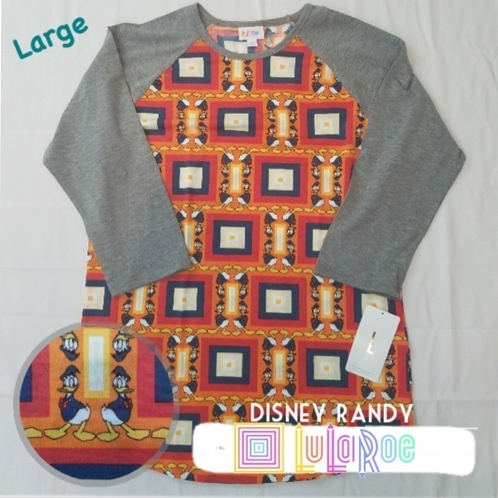 4/$20 NWT  LuLaRoe Disney Donald Duck Randy Lg